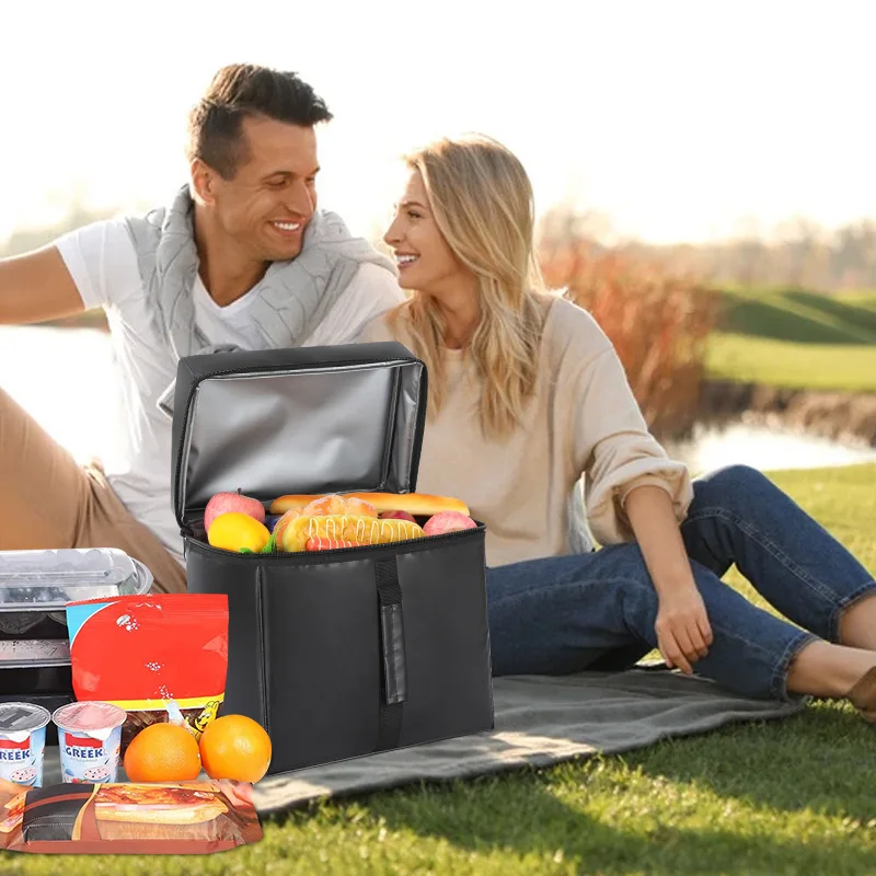 Wholesale Custom Logo Reusable Thermal Insulation Pizza Food Delivery Bag Portable Ice Lunch Cooler Bag