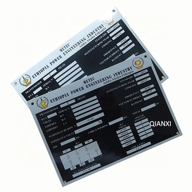 Customized black anodized Metal logo name plates aluminium label nameplates