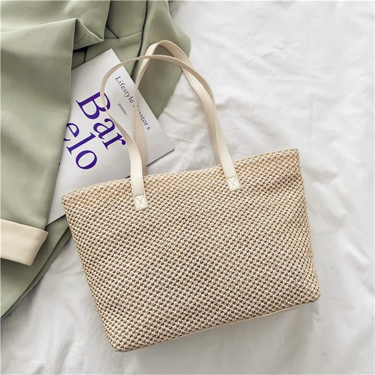 Sac A Main Pour Dames En Plein Air Plage Sacs Paille Tisses Sur La De Voyage fiet Peche коллекция 18 Cabas Rond Tisse