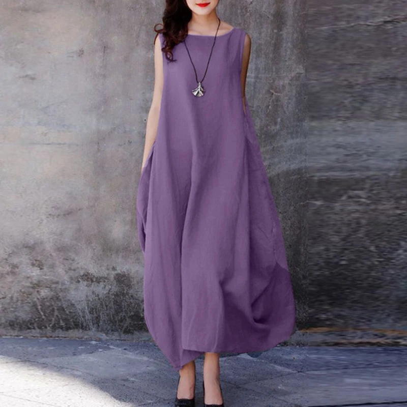 New Arrivals Design Linen Nightgown Night Dress For Fat Ladies Nightdress Flax Summer Linen Dress