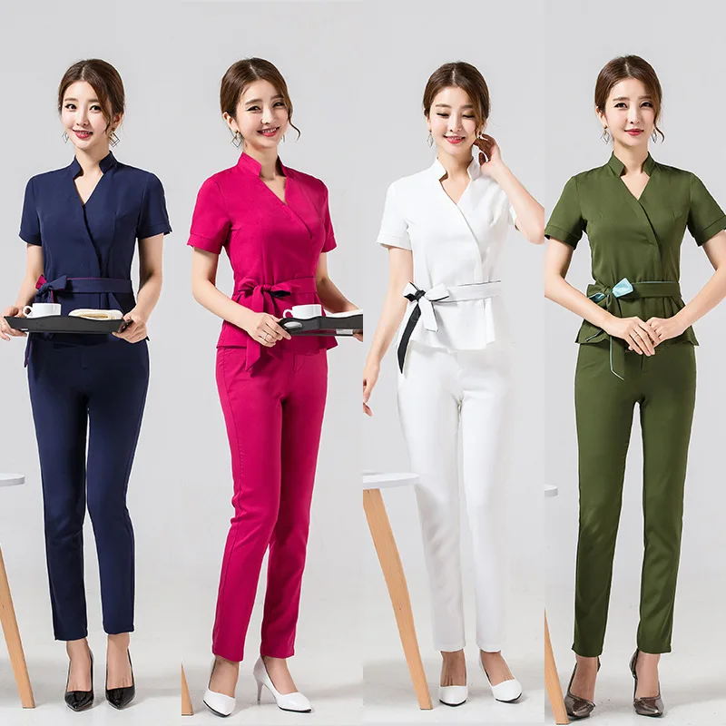 Hot Sale Beautician Work Wear Uniform Sets Salon Beauty Spa Uniforms