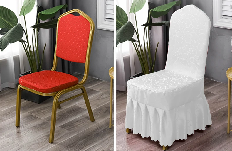 Customized Elegant Restaurant Dining Banquet Wedding Party Folding Spandex Seat Covers For Chairs Ruffled Spandex Chair Cover