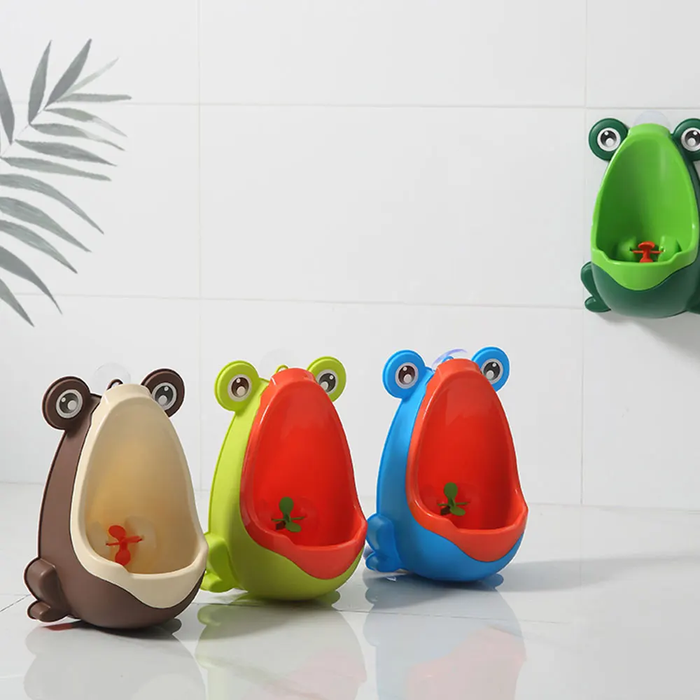 Cute design kids frog toilet portable potty baby standing urinal toilet with sucker for boys