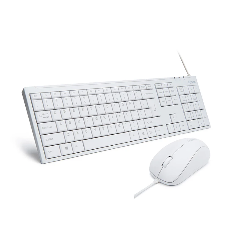 Fuhlen L618  hot selling  wholesale price  home office wired mouse & keyboard combo custom logo ultra thin classic durable
