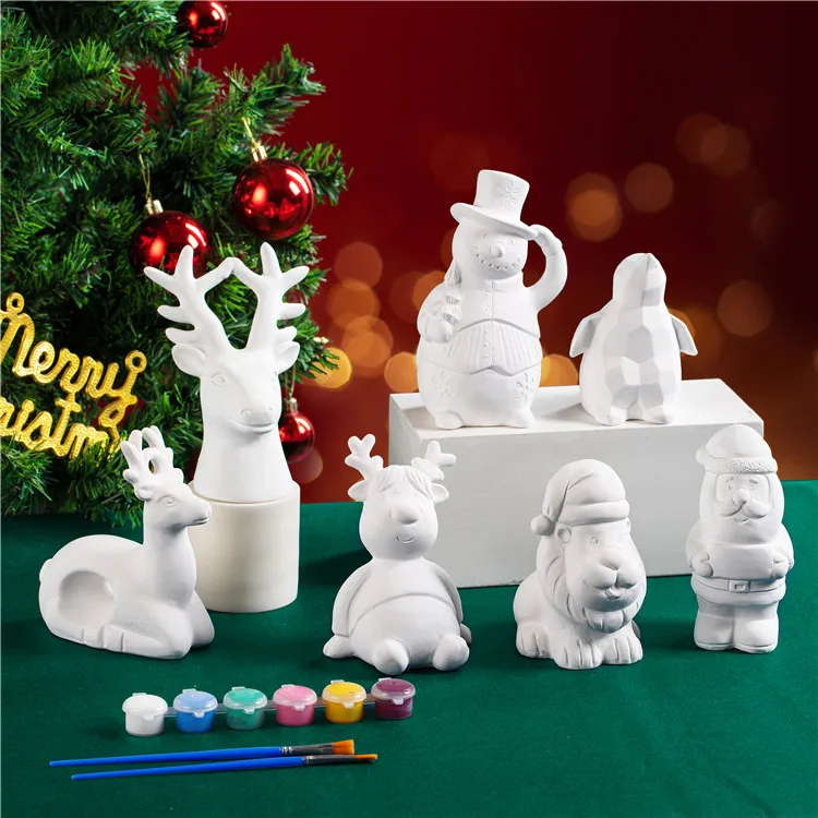 Interior Nordic Table Living Room Accessories Christmas Abstract Sculpture Ceramic DIY Art Craft Home Decor