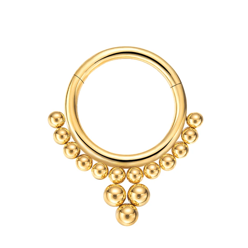 316l Gorgeous new design Septum Clicker Hinged Segment 15 Stainless Steel ball clicker nose ring piercing