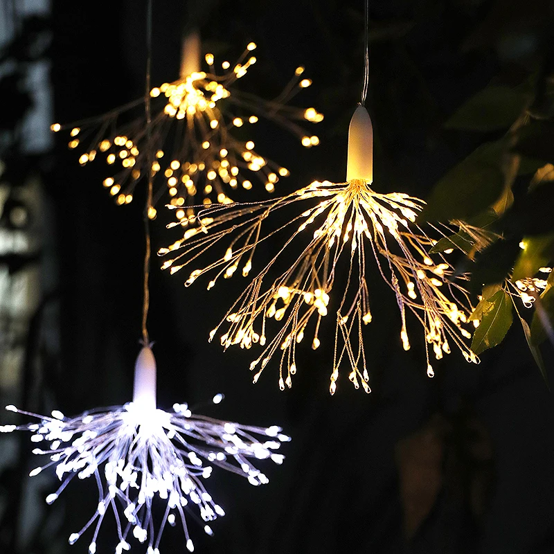 Hot Sale Led Firework Light Decorative String Lights Christmas Lights Outdoor Waterproof 8 Mode Lamp Party Wedding Christmas