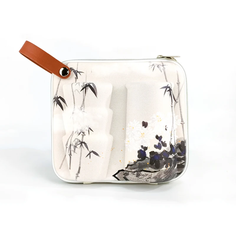 Portable Glass Coffee Protective EVA Case Drawstring Bag Carry Tea Set Cup Eva Protective Case