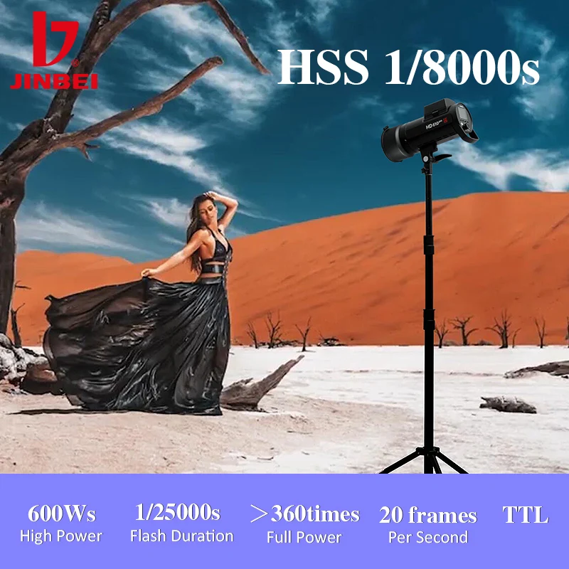 JINBEI HD-610 Pro 600W Открытый Портативный Photographi свет аккумуляторного отсека Камеры Вспышка HSS TTL Speedlite с батарейным