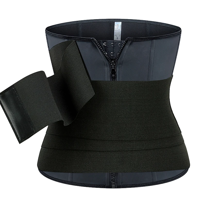 Custom LOGO/oem/odm Women Zip and 4-breasted buttons Wholesale Plus Size Shapewear High Waist Trainer and belt detachable