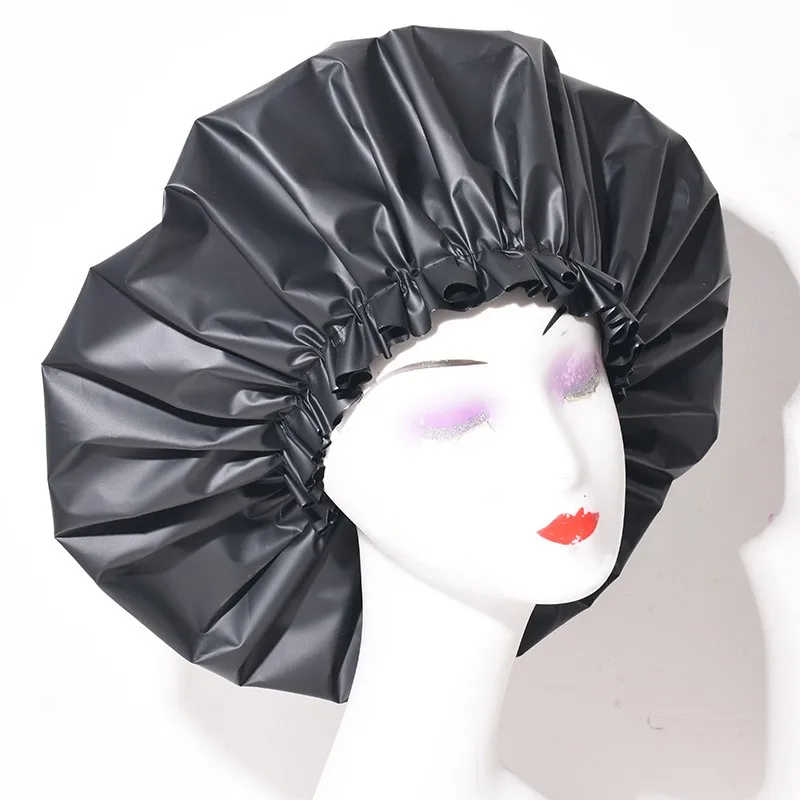 Singer Layer Waterproof Shower Cap Women Soft Extra Large EVA Plastic Soft Band Shower Cap