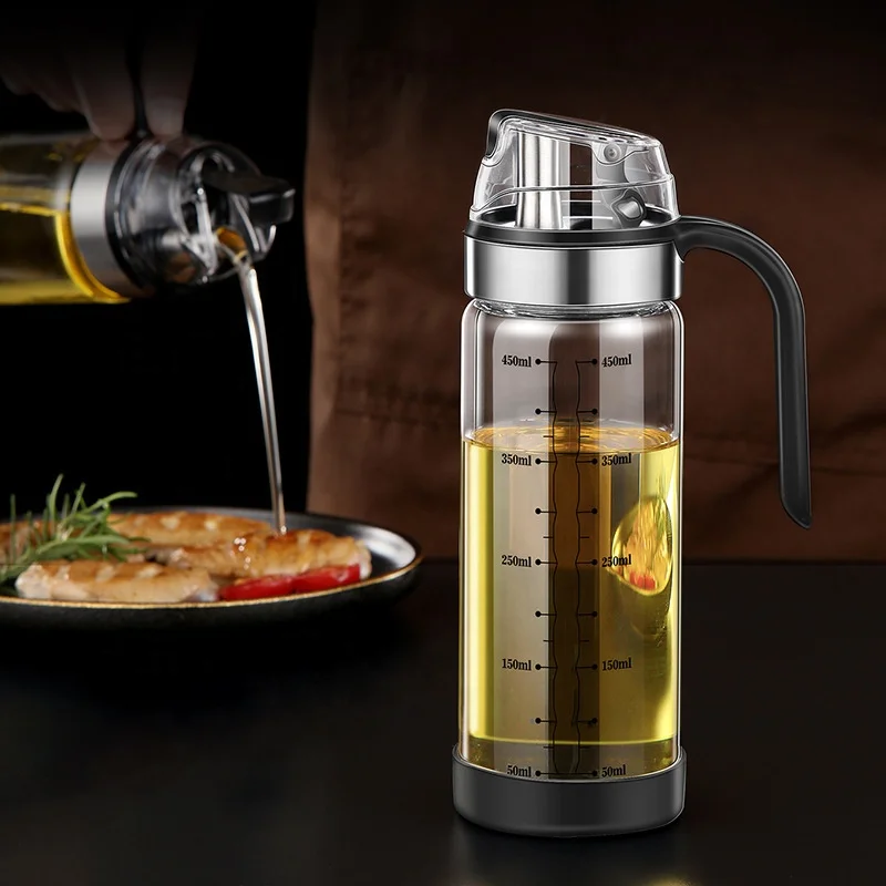 High End Wholesale 550ml 650ml Oil & Vinegar Soy Sauce Bottle Glass Kitchen Olive Oil Bottle