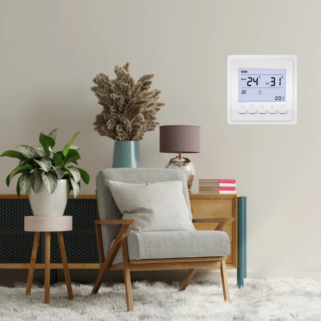 Adjustable Thermostat Home Room Indoor Electric Thermostat For Floor Heating System Button Control Electric Room Thermostat