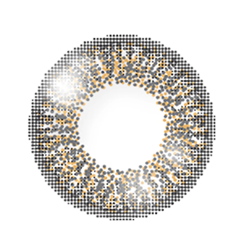 EllieCoo Rainbow Series Nimbus Grey Brown 1 Month Eye Cosmetic Lens P0-P6 Contact Lens With Power