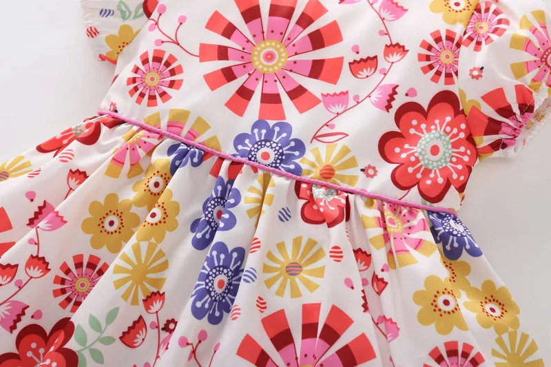 2020 Wholesale Child Baby Dress Model Children Clothes Pink Flower Girl Casual Dress