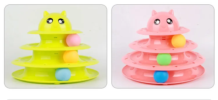 Luxury New Luxurious 3-layer round trackball Cute Fun Cat Toys