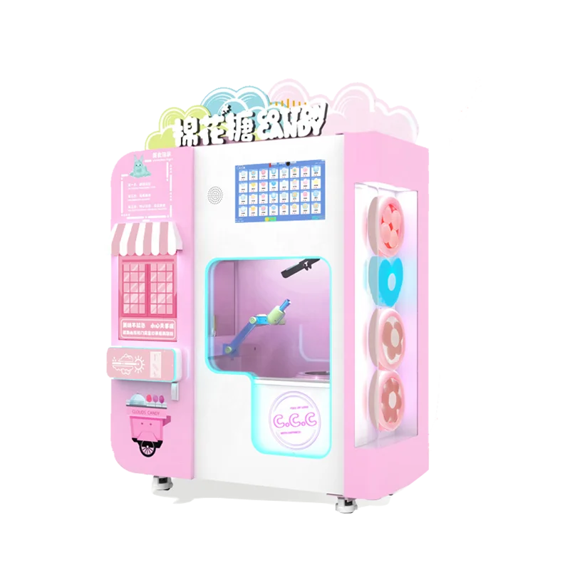 Professional Commercial Flower Cotton Candy Making maker Vending machine Automatic Cotton Candy Floss Machine Price