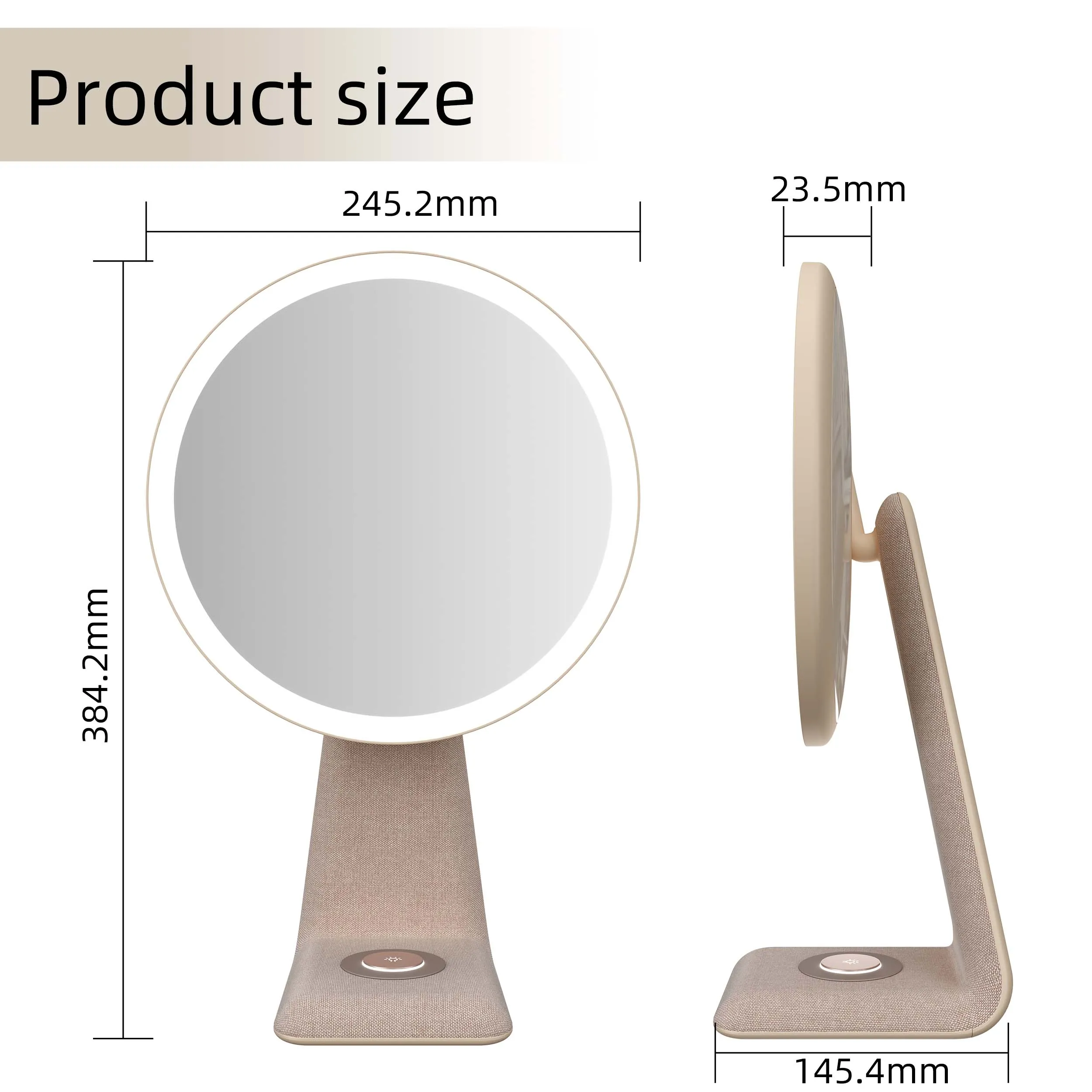 Adjustable Custom Logo Cosmetic Type C Manufacturers Lighted Portable Led Round Vanity Professional Makeup Mirror With Lights