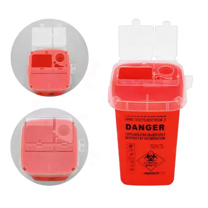 Plastic Sharps Container Biohazard Needle Disposal Box for Infectious Waste For Permanent Makeup