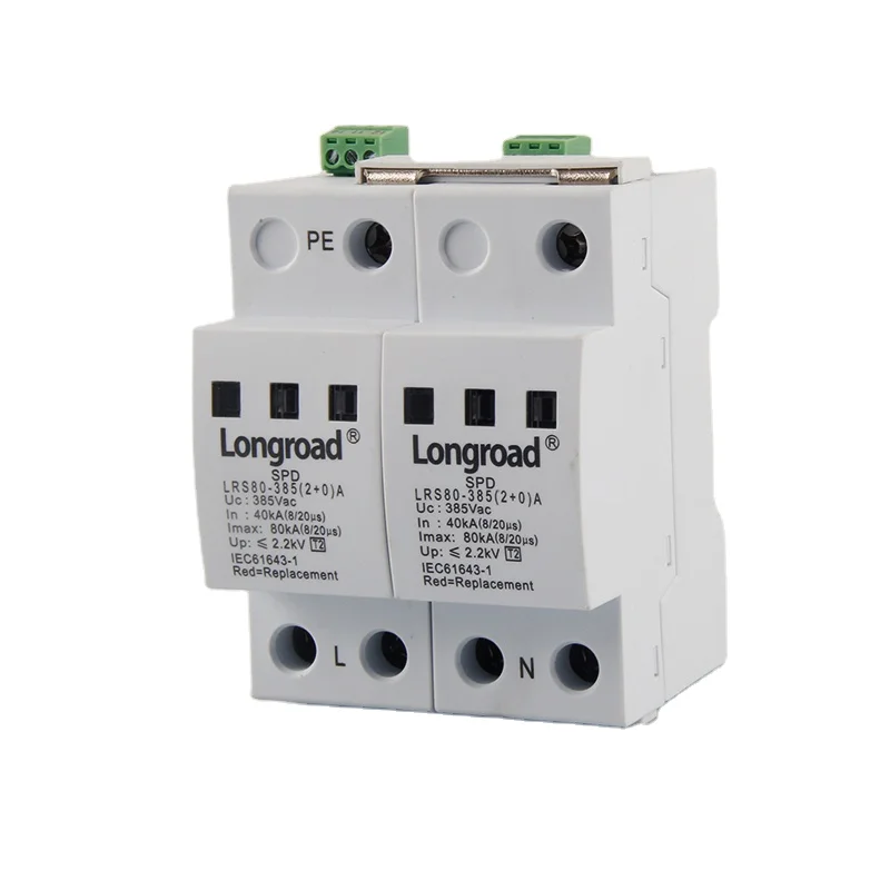 40ka Spd Lightning Arrester Electrical Voltage Surge Protector