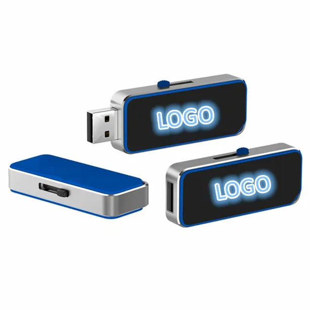 OEM Custom private mould light up logo metal type-c usb flash memory 8gb 16gb 32gb 64gb 128gb USB Flash Drive for Promotion