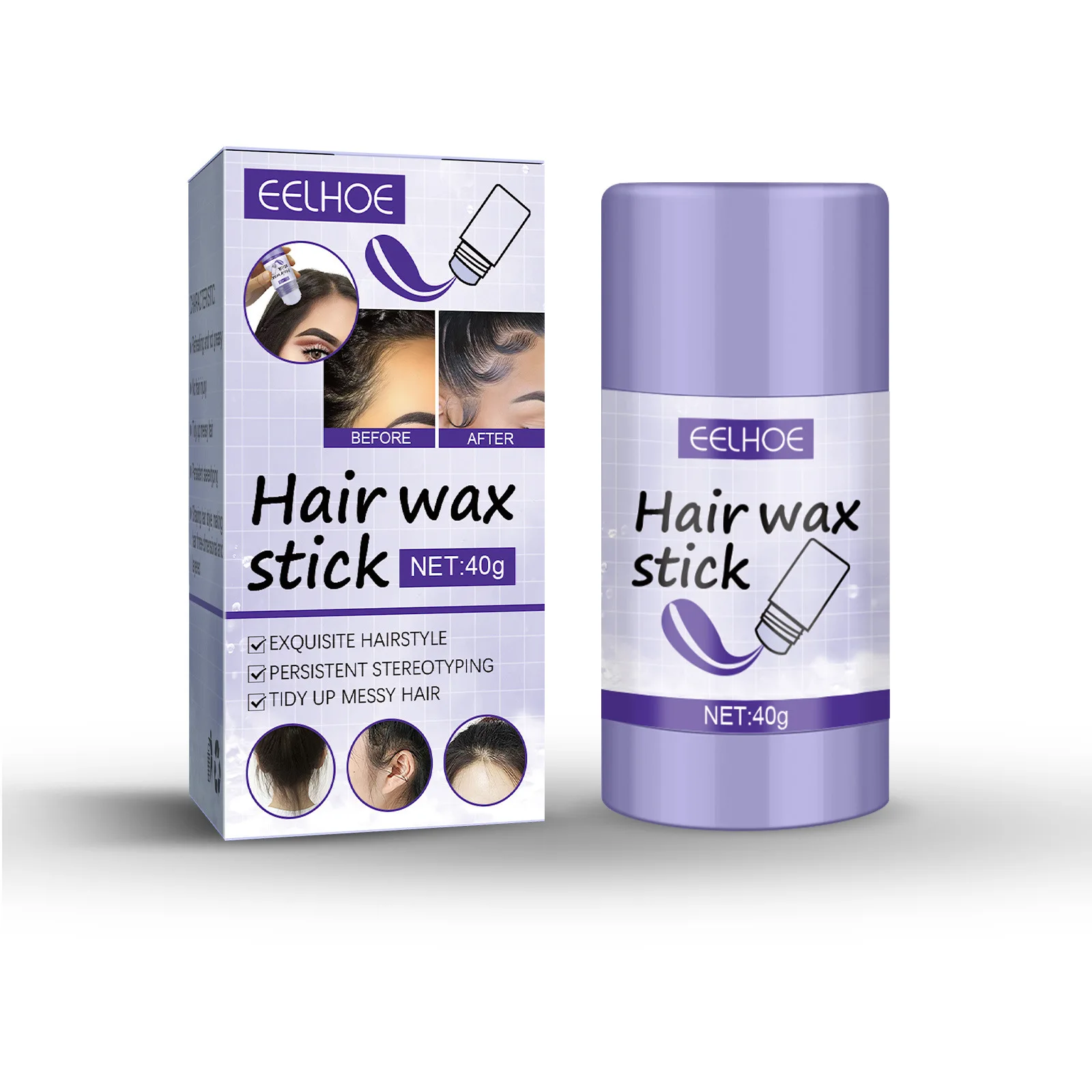 Wholesale custom own brand styling broken hair finishing smooth hair wax stick