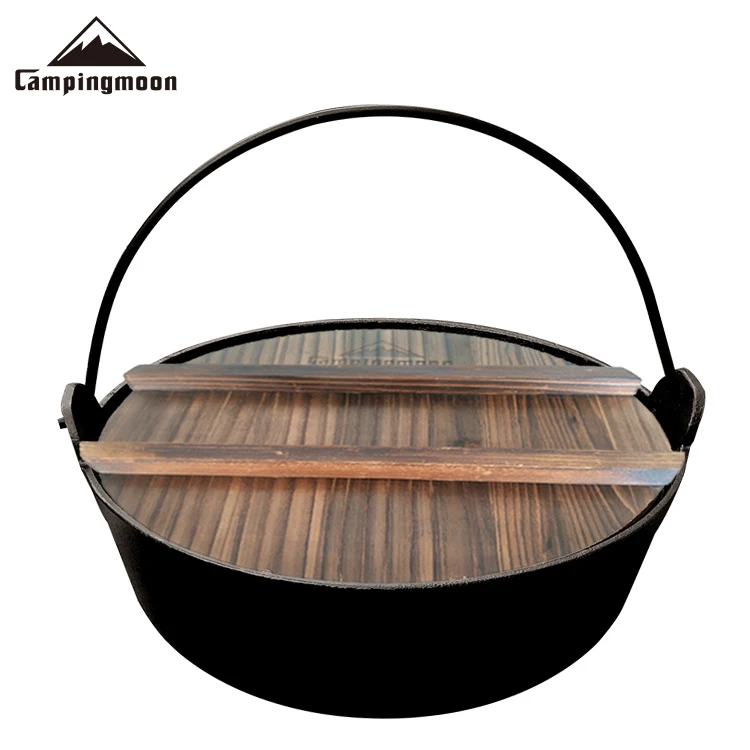 Hanging Outdoor Cast Iron Cookware Dutch Oven Camping Cooking Pot Cast Iron Dutch Oven With Lid