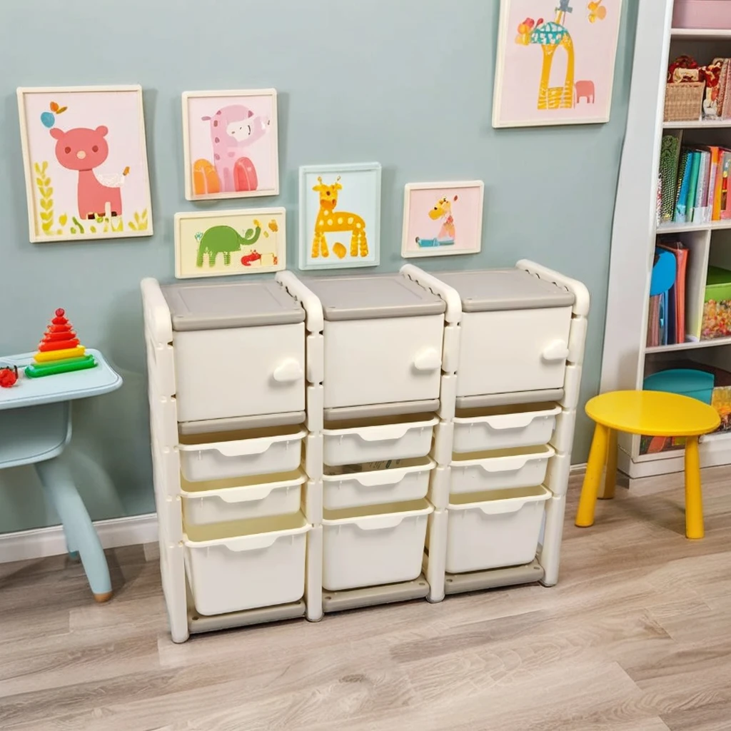 ASPIRE Kids Plastic Toy Shelf Rack and Corner Cupboard Storage Organizer for Toy & Clothes for Bathroom Use