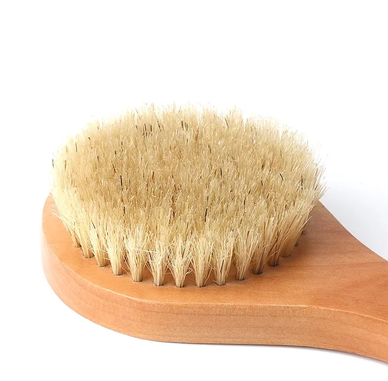 bath round short handle cleaning brush  	 wood handle bath brush wooden shower body bath brush