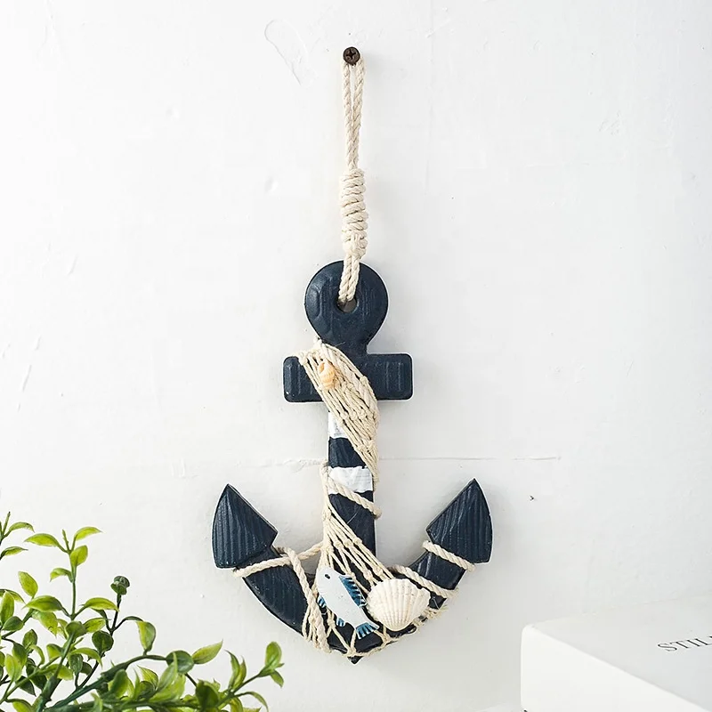Wood Anchor Wall Hangings Ornamental Home Nautical Marine Decor Vintage Wood Pirate Ship Anchor Hook Anchor Wall Decor