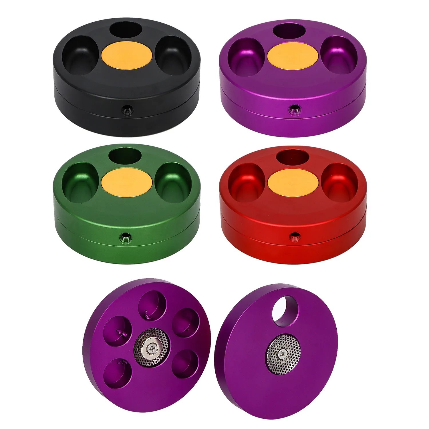 Custom New 66mm Premium 2 Layer Round Circle Shape Manual Smoking Sublimation Hand Crusher Aluminum Cut Tobacco Grinder