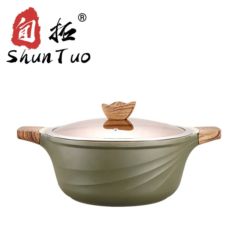 
20cm cooking non stick induction single buttom cookware set soup pot casserole aluminum stockpot 