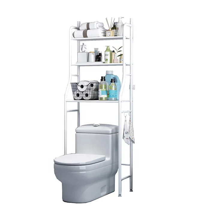 Premium Quality Rack Bathroom Triple Tier Metal Power Painting Over Toilet Storage Shelf