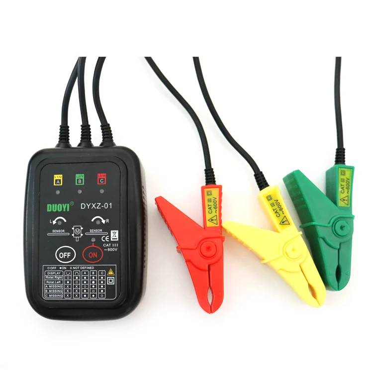 DYXZ-01 Non-Contact 3 Phase Motor Rotation Detection  Phase Sequence Tester