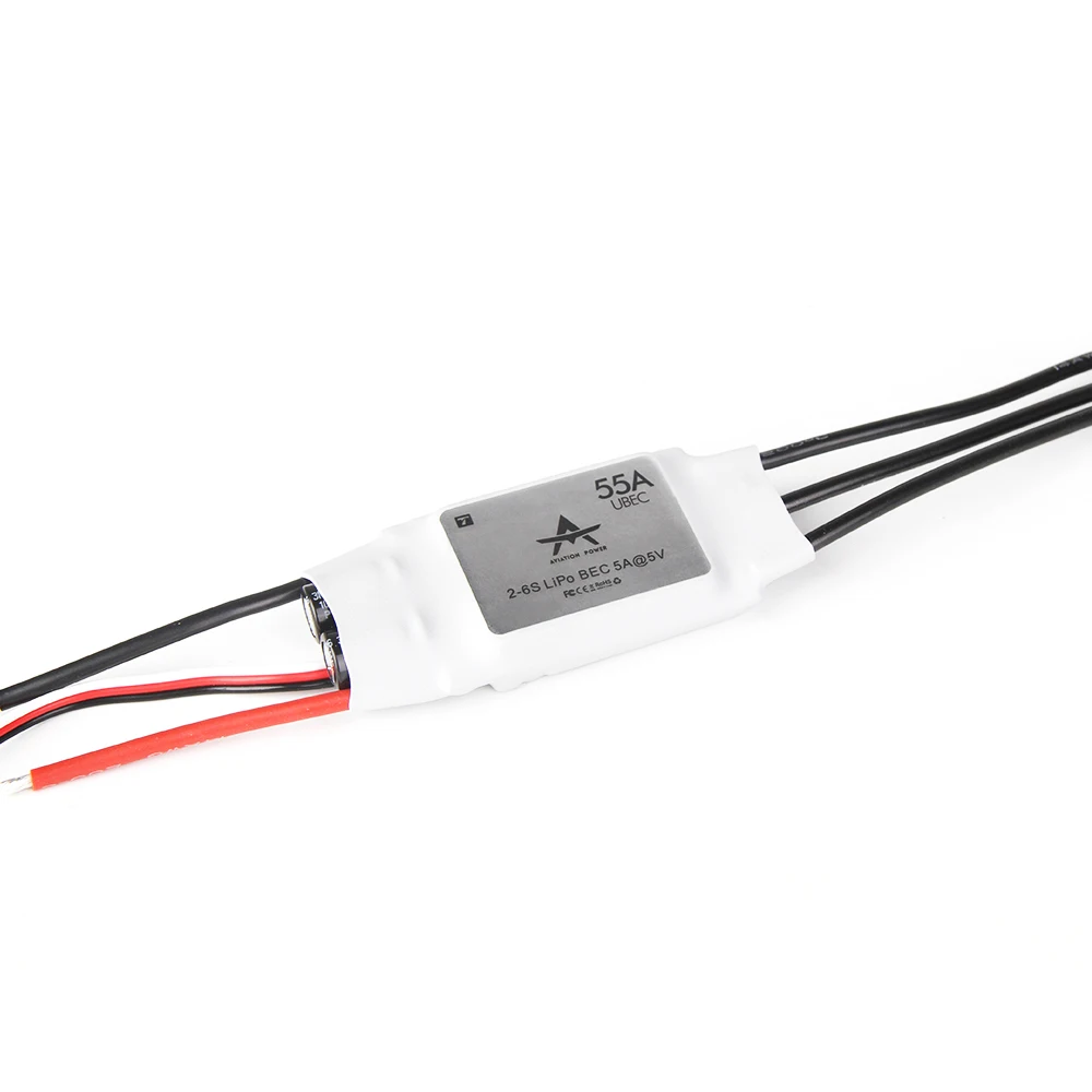 T-MOTOR AT 55A 6S UBEC 2-6S Lipo Brushless DC 5V/5A BEC Output Firmware ESC for RC Fixed Wing