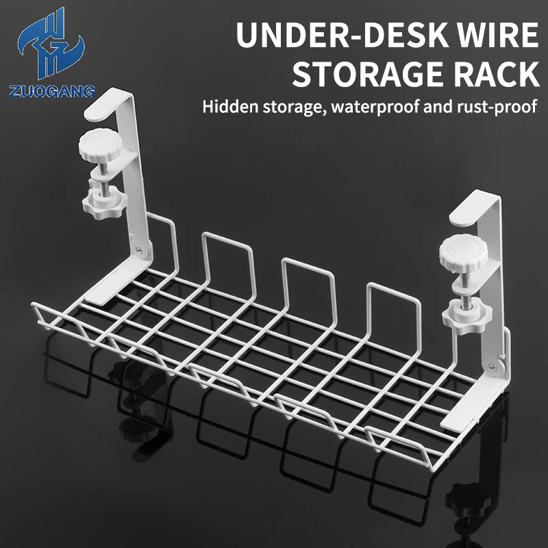 High Quality Metal Under Desk Cable Management Tray No Drill - Under Desk Cable Organizer Storage Rack for Wire Management