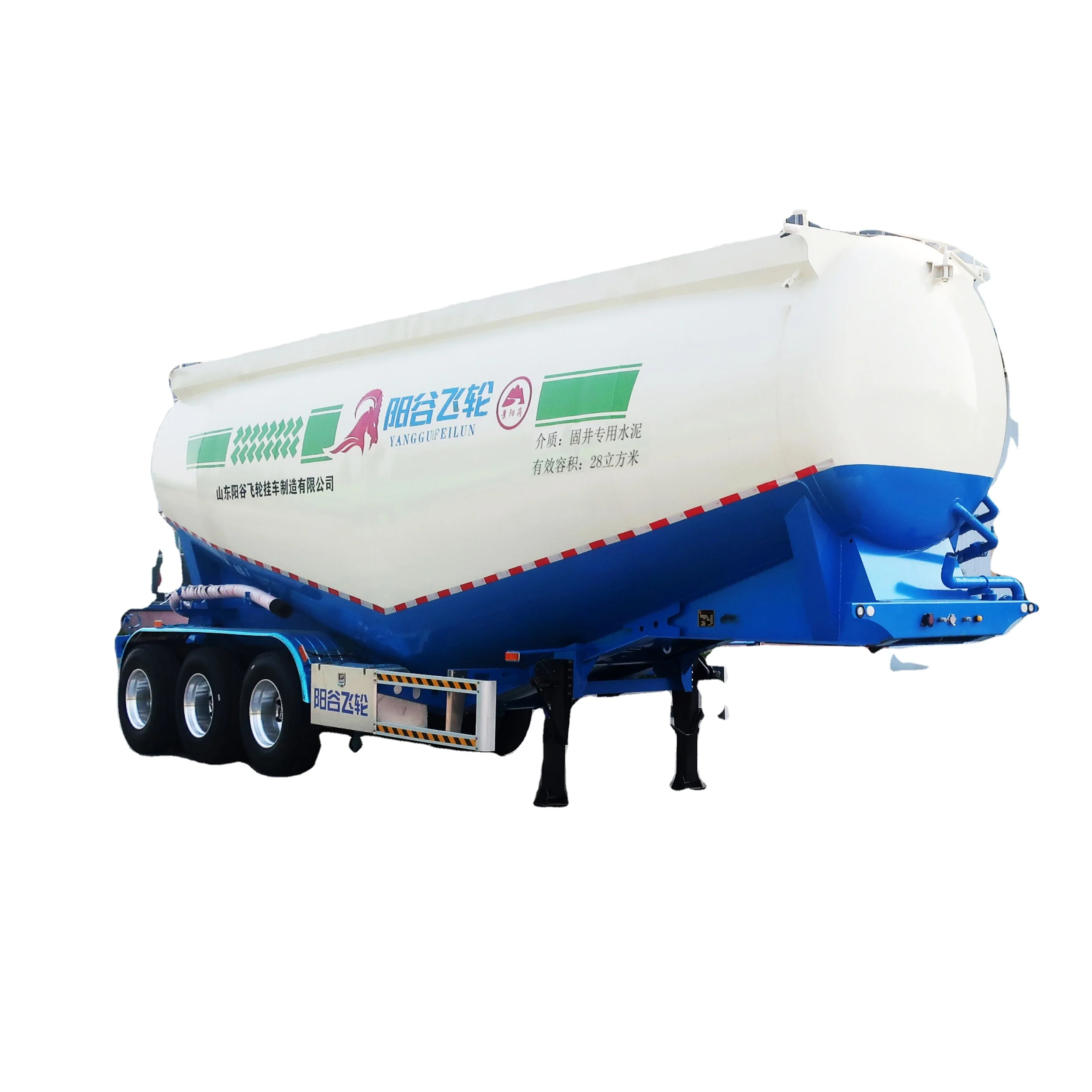 V Type Bulk Cement Tank Trailer 3 Axle Fly Ash Cement Bulker Silo Tanker Pneumatic Semi Truck Trailer for sale