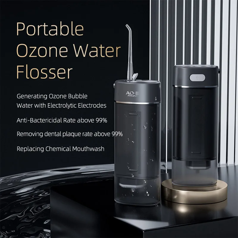 Ozone Water Flosser with UV  IPX7  Wireless water flosser 200 ml Water Tank  Portable Ozone dental flosser ozone cleaner