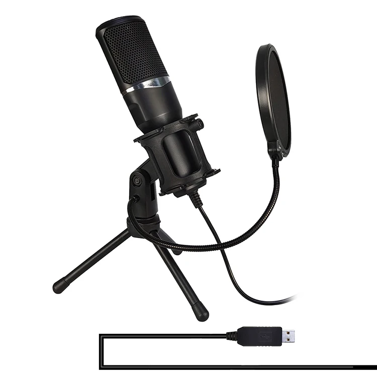 PC Microphone,USB Condenser Microphone with Tripod Stand for Recording,Gaming,Chatting,Skype,MSN