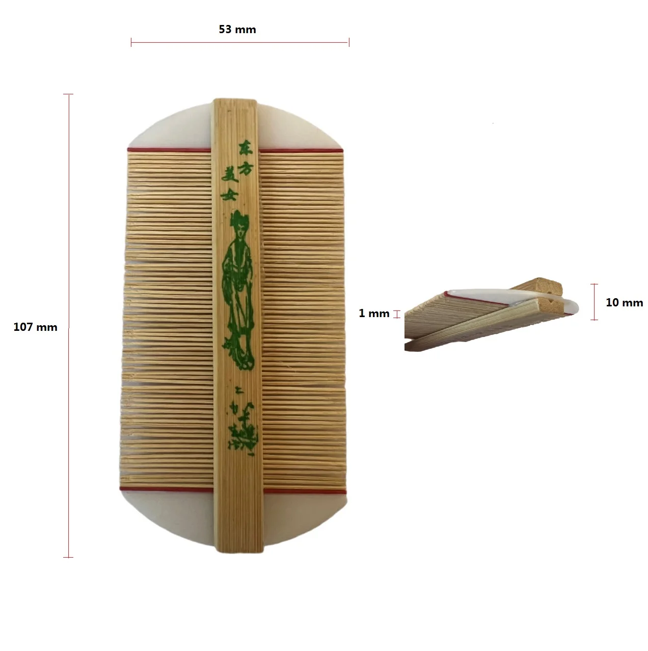 Chinese Traditional Handmade Double Sided Fine Teeth Dandruff Bamboo Lice Nits Louse Flea Comb For Girl Boy Kids Hair Cleaning