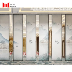 New conference hall event panel hotel banquet soundproof partition mobile sliding door foldable movable wall acoust partit wall