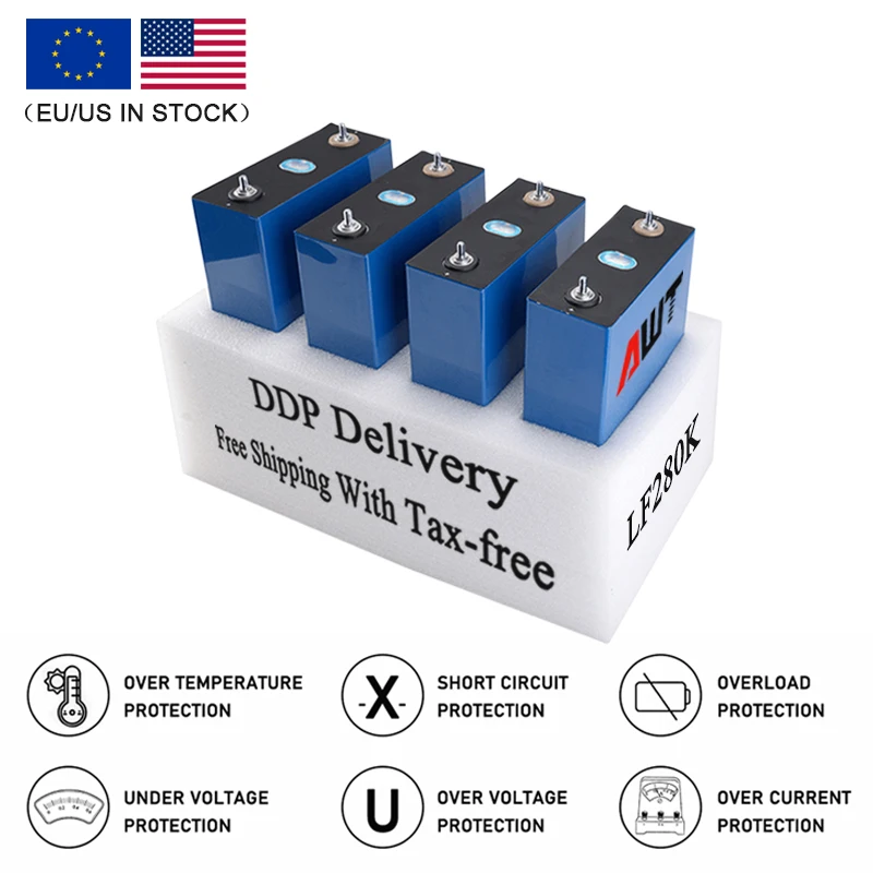 eu us stock 3.2v 280ah LF280K  306ah MB30 314ah MB31  lifepo4 battery cells 48v 51.2v ev lithium iron lifepo4 battery