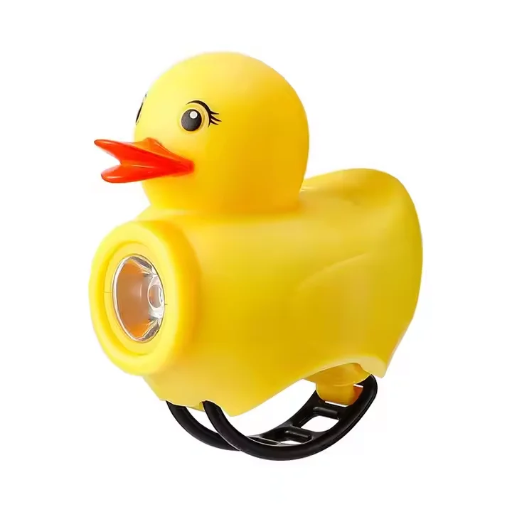 Small Cute Rubber Rechargeable Duck Bicycle Bell Luminous Airscrew Helmet Duck Bicycle Wind Horn Led Lights For Motor Cycle