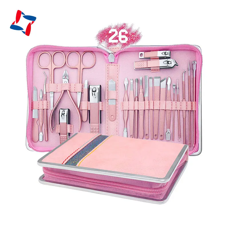 26pcs luxury manicure set high quality pedicure kits wholesale sets package