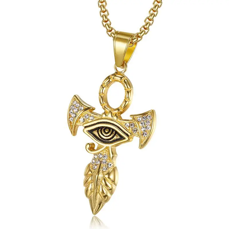 Eyes Sword Cross Trendy Pvd 2024 Stainless Steel Jewelry Pendant Fine Fashion Jewelry Necklaces Charm for Making 316 for Men
