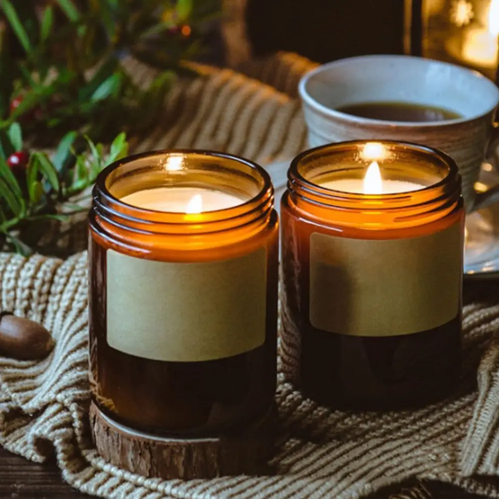 Hot sale Hexagon vessels 100 ml 120 ml 200 ml 250 ml 8 oz leopard large empty heat resistant hand blown green glass candle jar