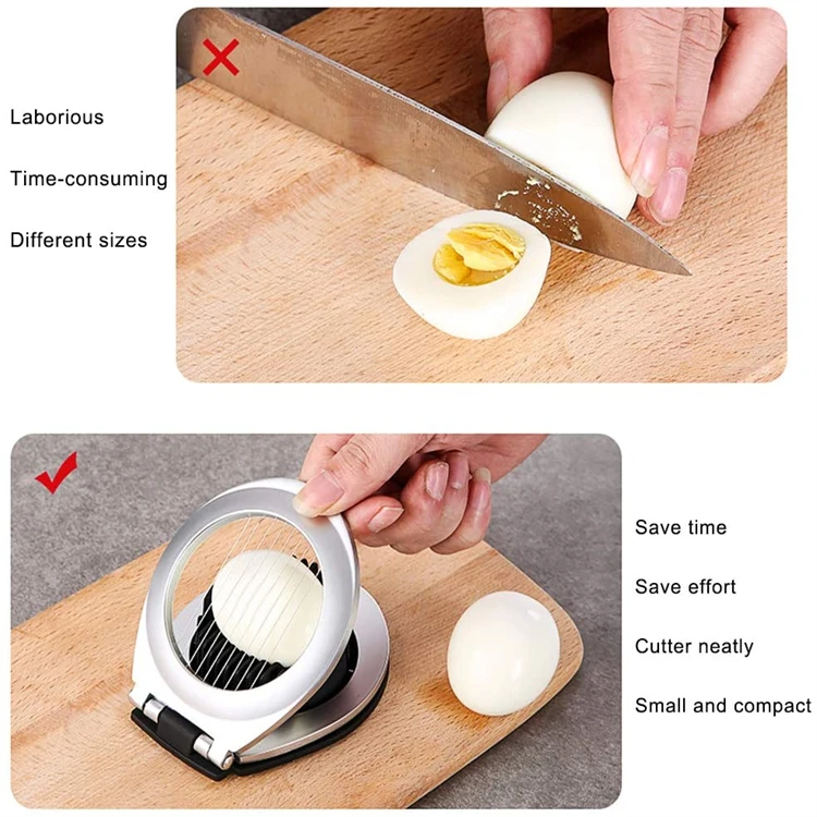 Egg Slicer Heavy Duty Slicer for Strawberry Fruit Garnish Slicer Stainless Steel Wire with 2 Slicing Styles
