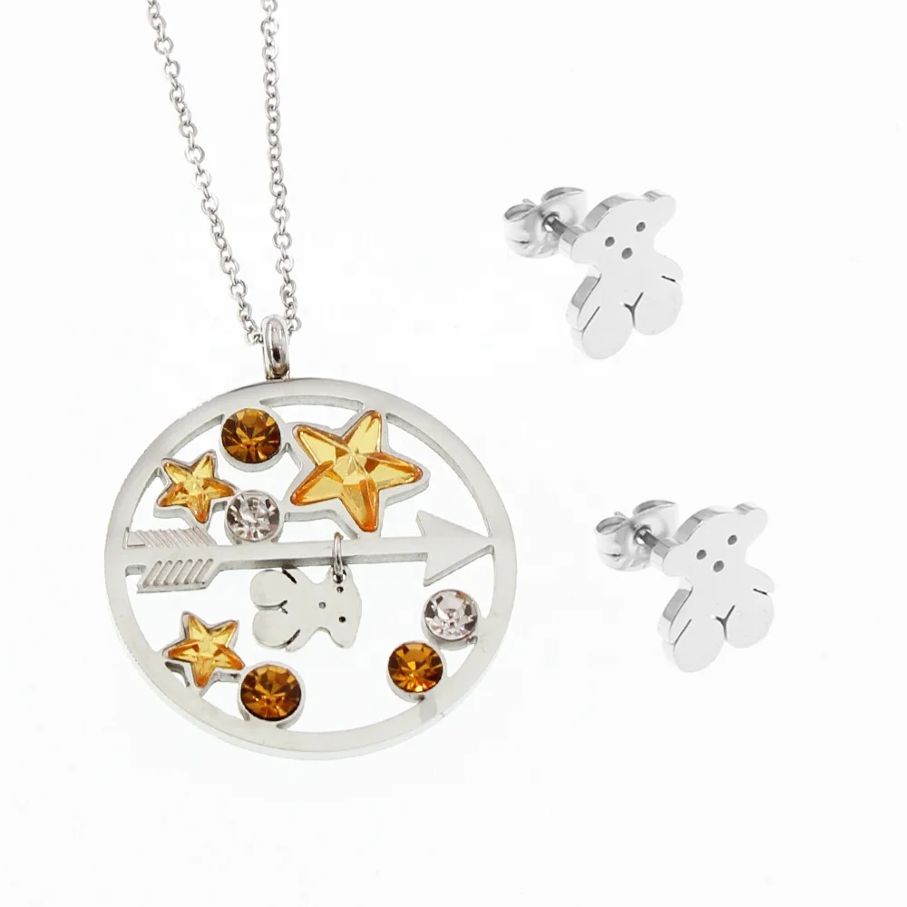 
Cute animal Shaped Stainless Steel Jewelry Set Latest Design Jewelry Wholesale Jewelry Made In China guangzhou 