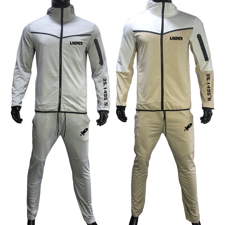 Men Hooded Sportswear Basketball Football Fitness Leisure Team Uniform Training Wear Zipper Jacket Tech Tracksuit Sweatsuit