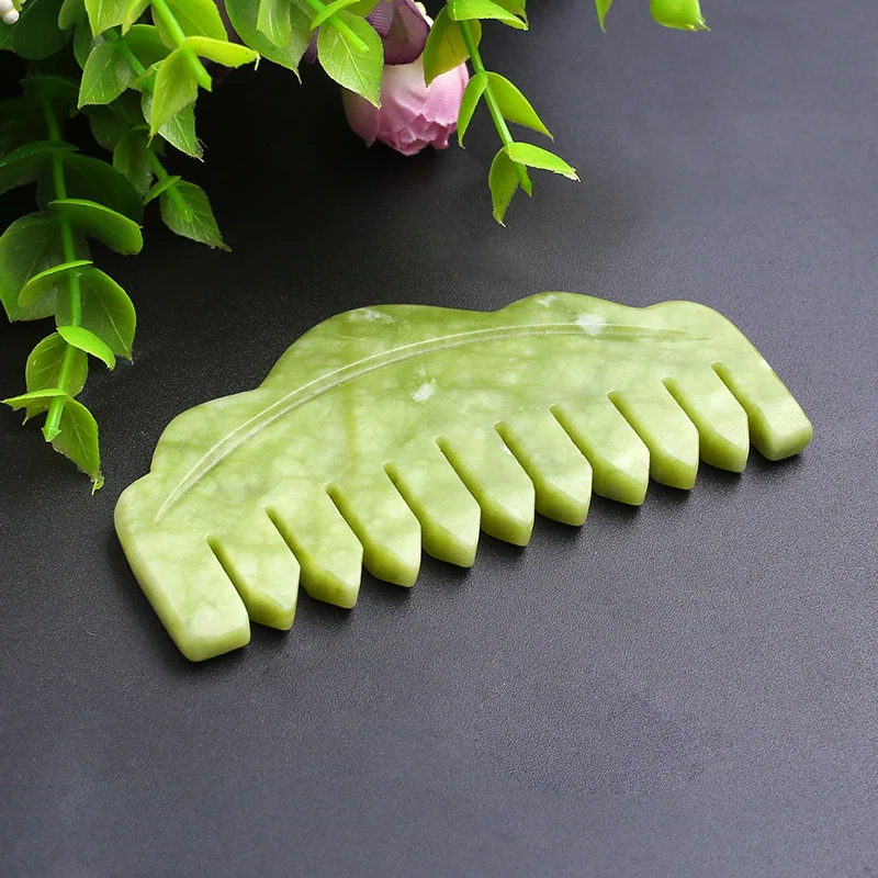 Crystal Comb Jade Gua Sha Hair Massage Natural Real Jade Comb Jade Gua Sha With Comb